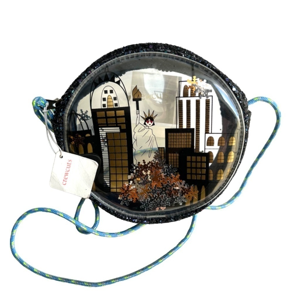 NWT Crewcuts J. Crew New York Statue of Liberty Confetti Sparkle Crossbody Bag